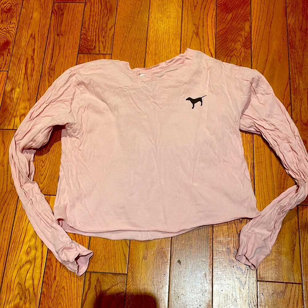 Pink crop top.